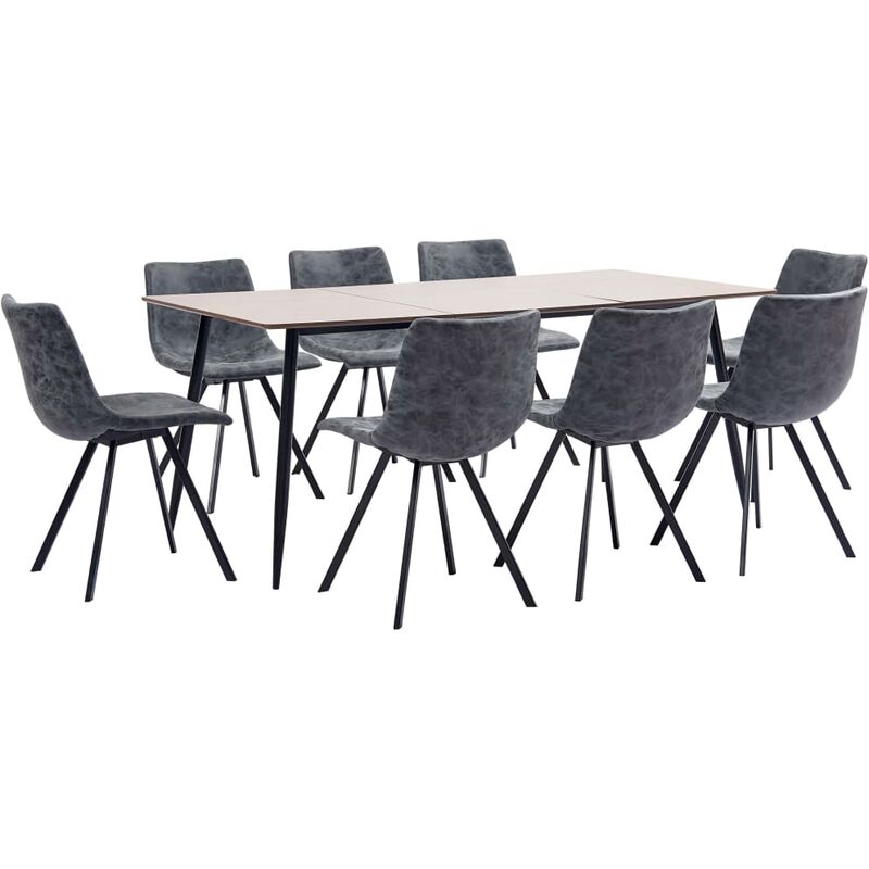 

Juego de comedor 9 piezas cuero sintético negro
