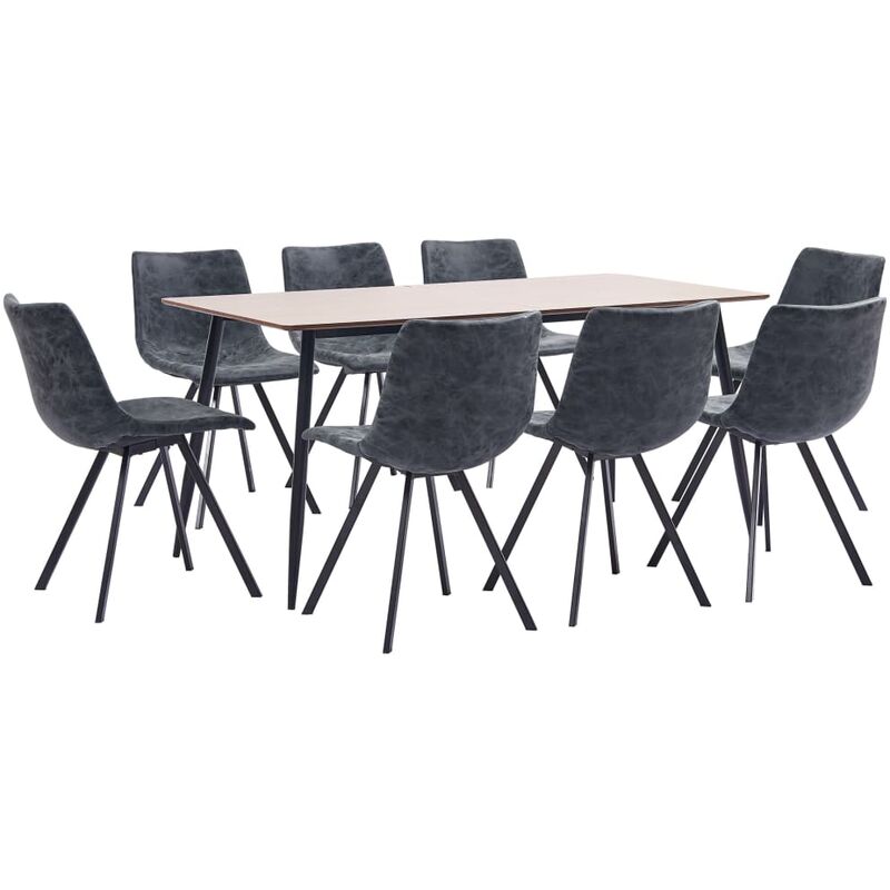 

Juego de comedor 9 piezas cuero sintético negro