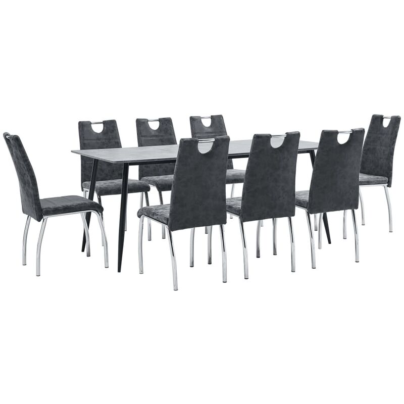 

Juego de comedor 9 piezas cuero sintético negro