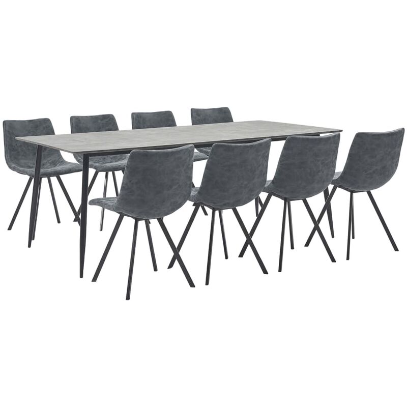 

Juego de comedor 9 piezas cuero sintético negro