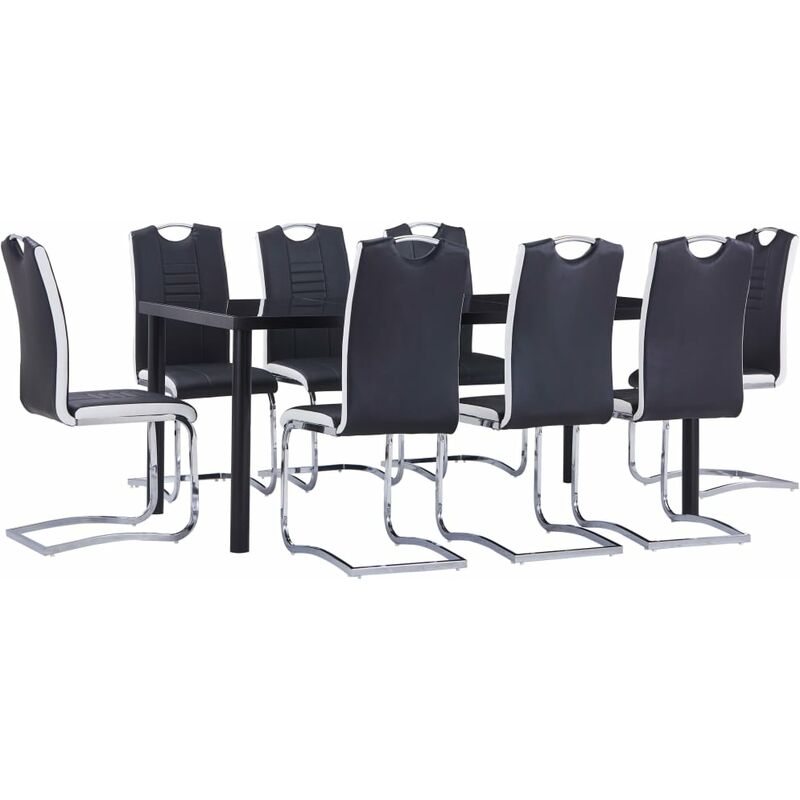 

Juego de comedor 9 piezas cuero sintético negro