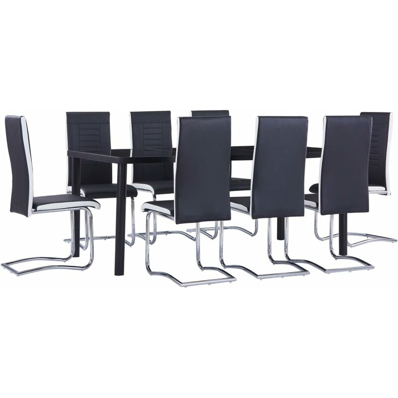 

Juego de comedor 9 piezas cuero sintético negro