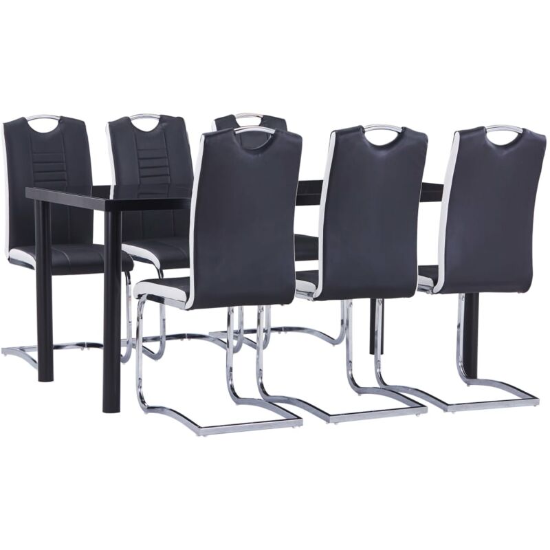 

Juego de Comedor 7 Piezas Cuero Sintético Negro - Negro - Vidaxl