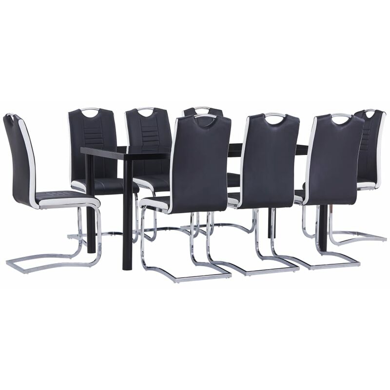 

Juego de Comedor 9 Piezas Cuero Sintético Negro - Negro - Vidaxl