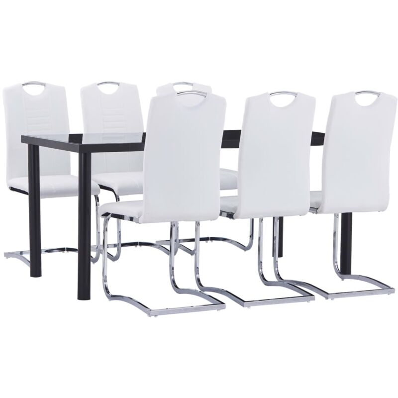 

Juego de Comedor 7 Piezas Cuero Sintético Blanco - Blanco - Vidaxl
