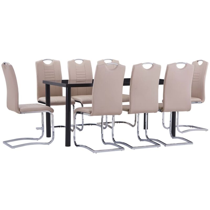 

Juego de Comedor 9 Piezas Cuero Sintético Capuchino - Marrón - Vidaxl