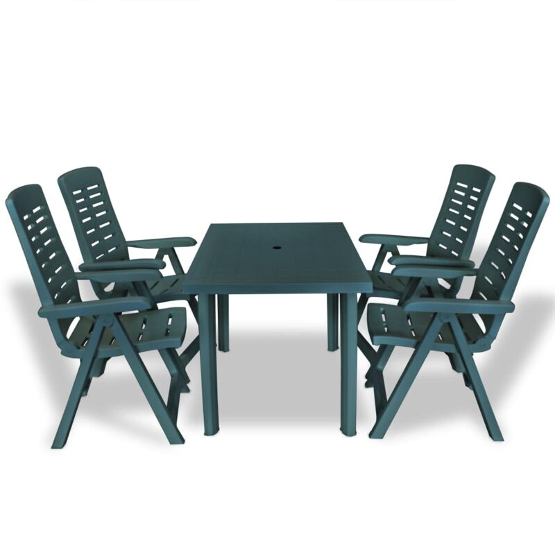 

Juego de Comedor de Jardín Plástico 5 Piezas Verde - Verde - Vidaxl