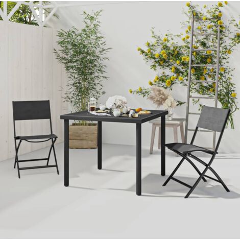 Juego de comedor de jardín 3 piezas acero vidaXL