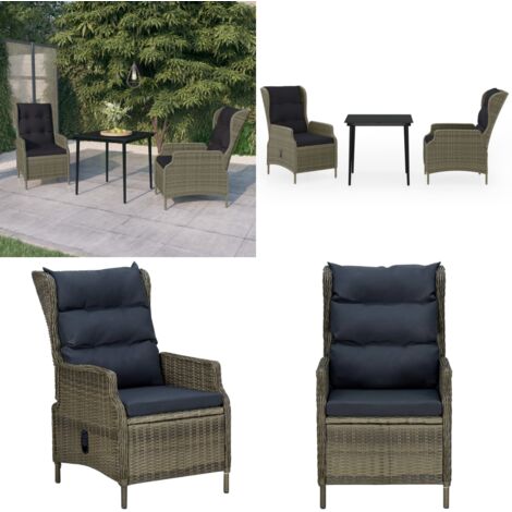Juego de comedor de jardín 3 piezas marrón - Juego de comedor - Sillas de jardín