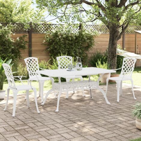 Juego de comedor de jardín 5 piezas aluminio fundido