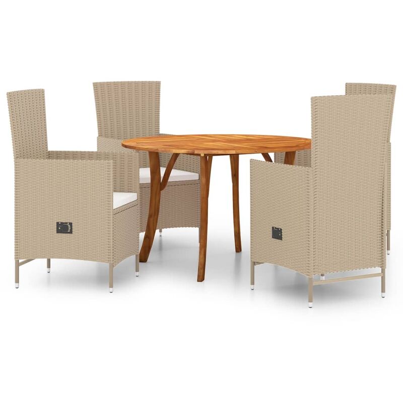 

Juego de comedor de jardín 5 piezas beige