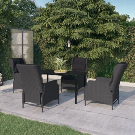 Juego de comedor de jardín 5 piezas gris oscuro