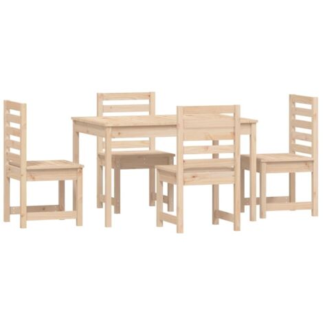 Juego de comedor de jardín 5 piezas madera maciza de pino vidaXL