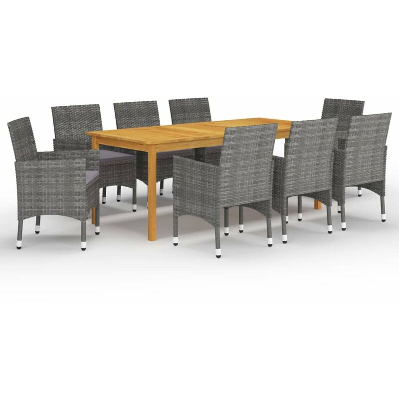 

Juego de comedor de jardin 9 piezas gris