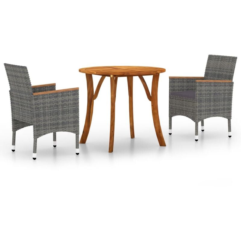 

Juego de comedor de jardín de 3 piezas gris