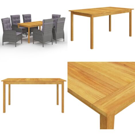 Juego de comedor de jardín de 7 piezas gris - Mesa de jardín - Sillas de jardín
