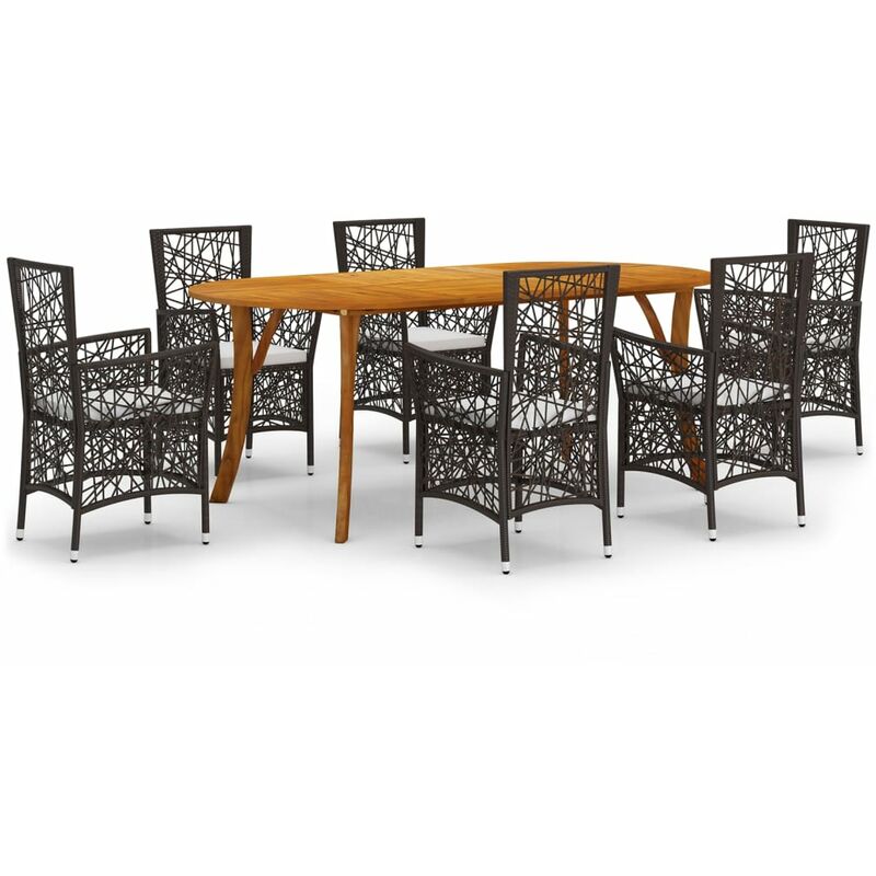 

BHD - Juego de comedor de jardín de 7 piezas marrón