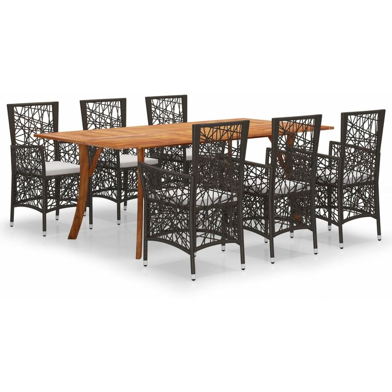 

BHD - Juego de comedor de jardín de 7 piezas marrón