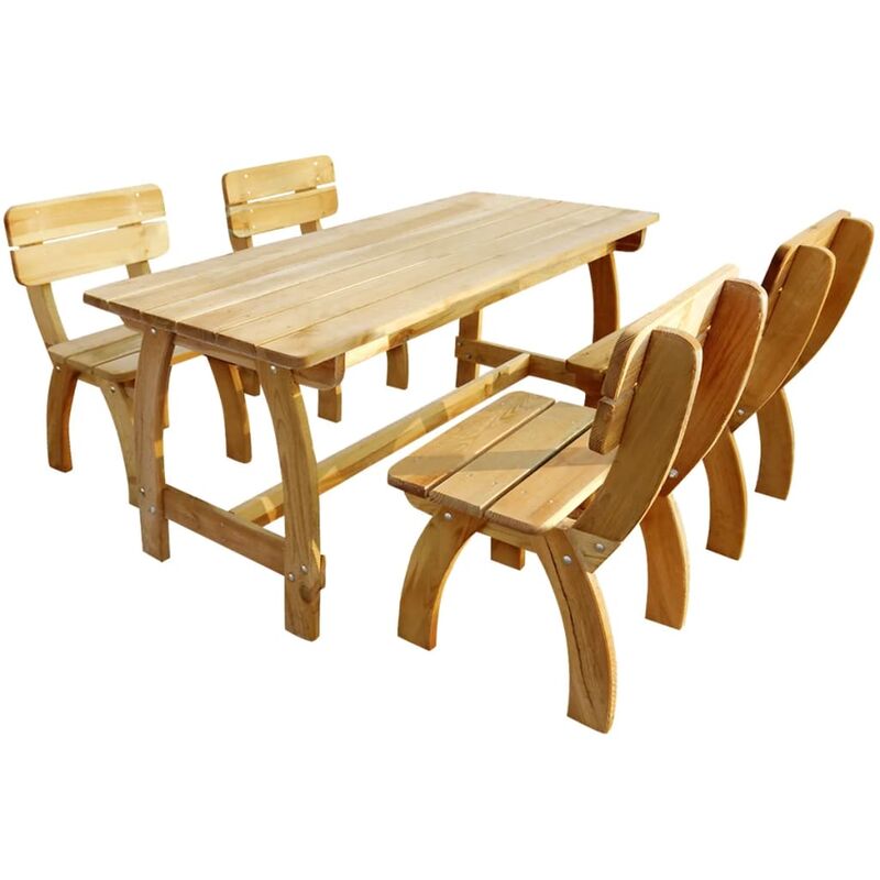 

Youthup - Juego de comedor de jardín 5 piezas madera de pino impregnada - Marrón