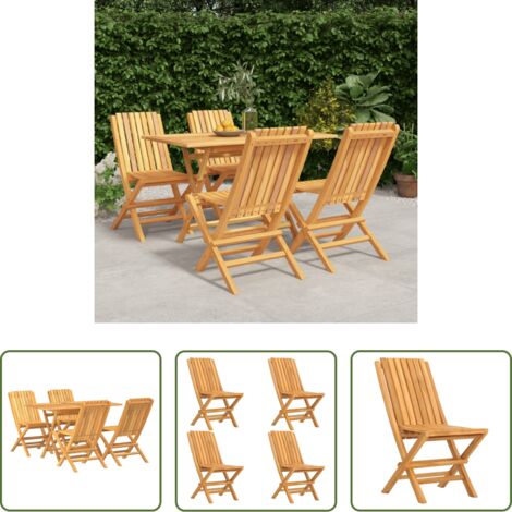 Juego de comedor -  Juego de comedor para jardín 5 piezas madera maciza de teca
