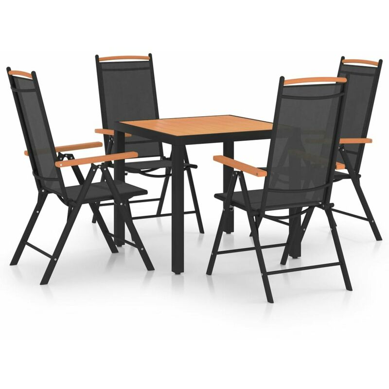 

Juego de comedor para e jardin 5 piezas aluminio negro