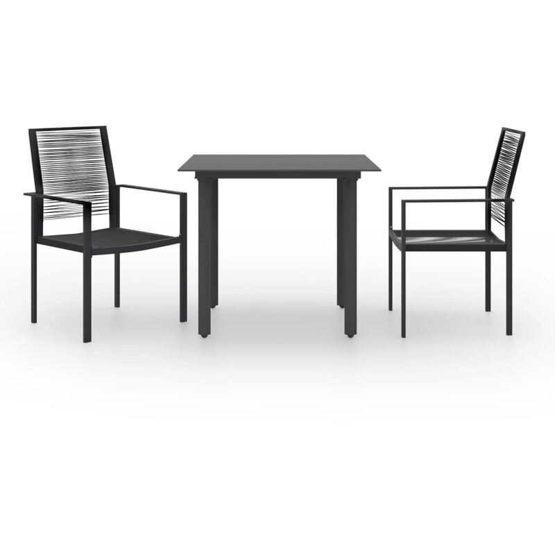 

BHD - Juego de comedor para jardín 3 piezas