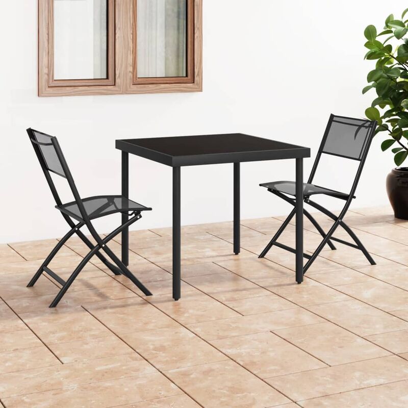 

Juego de comedor para jardín 3 piezas acero