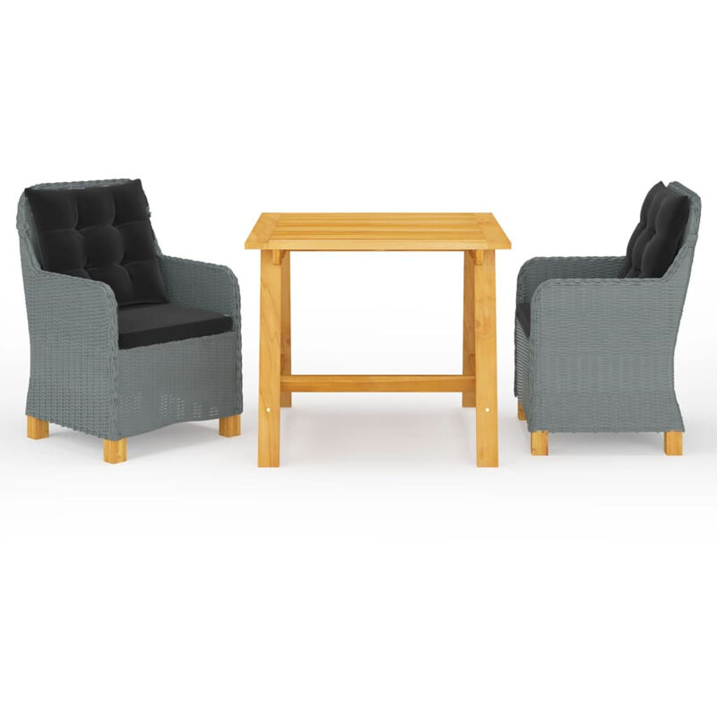 

Juego de comedor para jardin 3 piezas gris claro