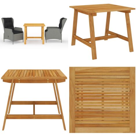 Juego de comedor para jardín 3 piezas gris claro - Mesa de jardín - Sillas de jardín