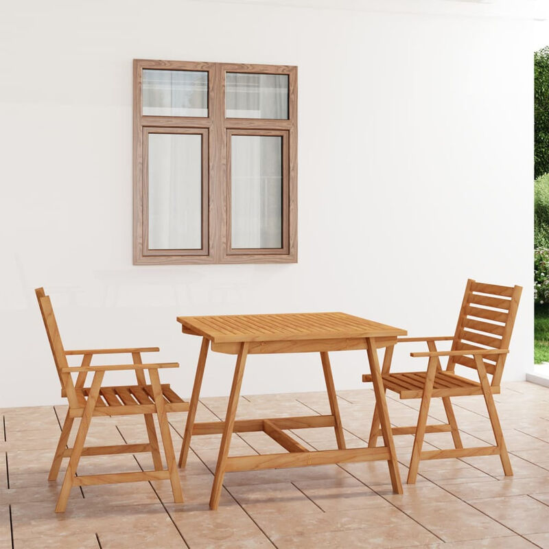 

Juego de comedor para jardin 3 piezas madera maciza de acacia