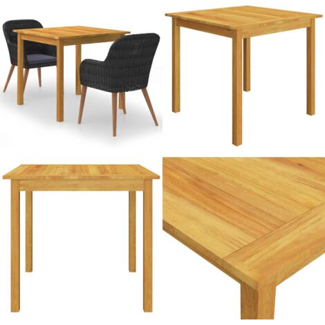 Juego de comedor para jardín 3 piezas negro - Comedor de jardín - Mesa de comedor