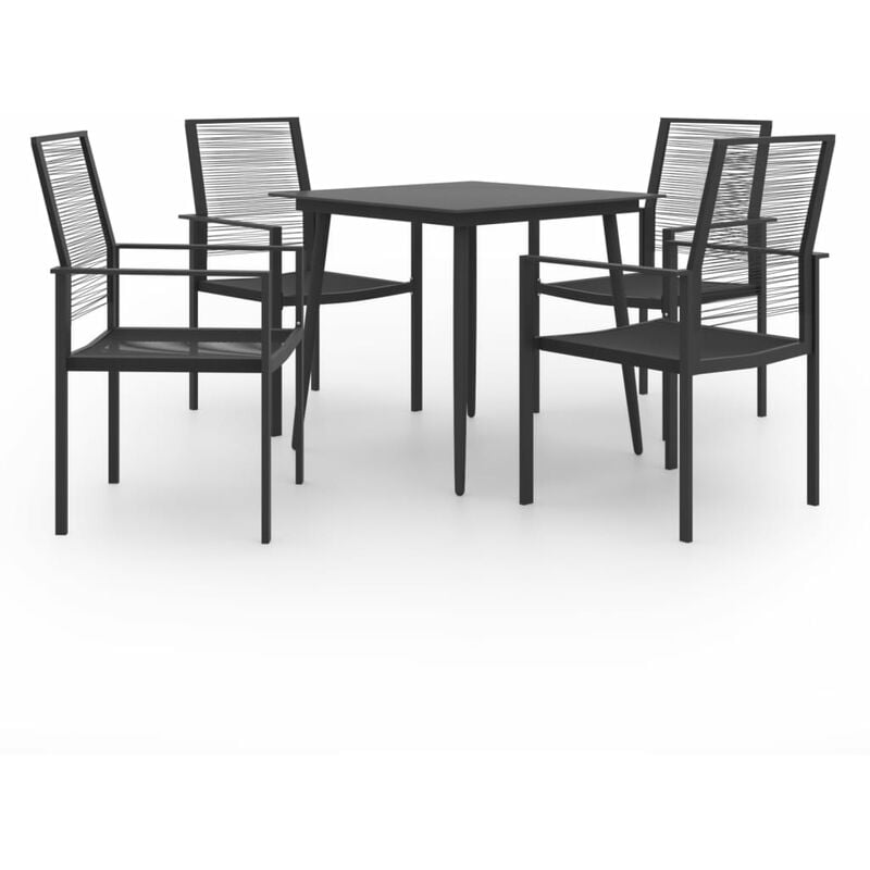 

BHD - Juego de comedor para jardín 5 piezas
