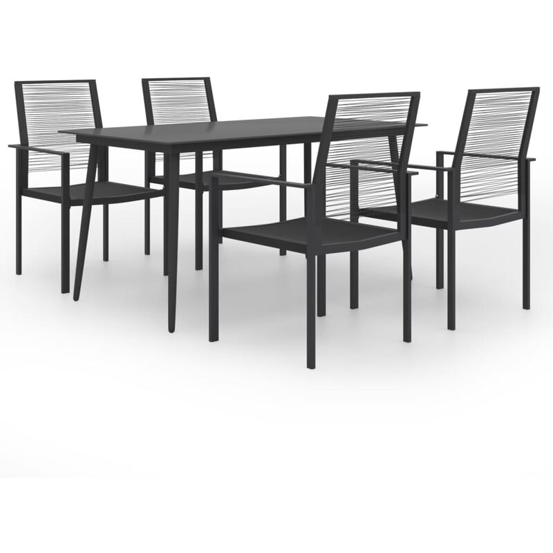 

BHD - Juego de comedor para jardín 5 piezas