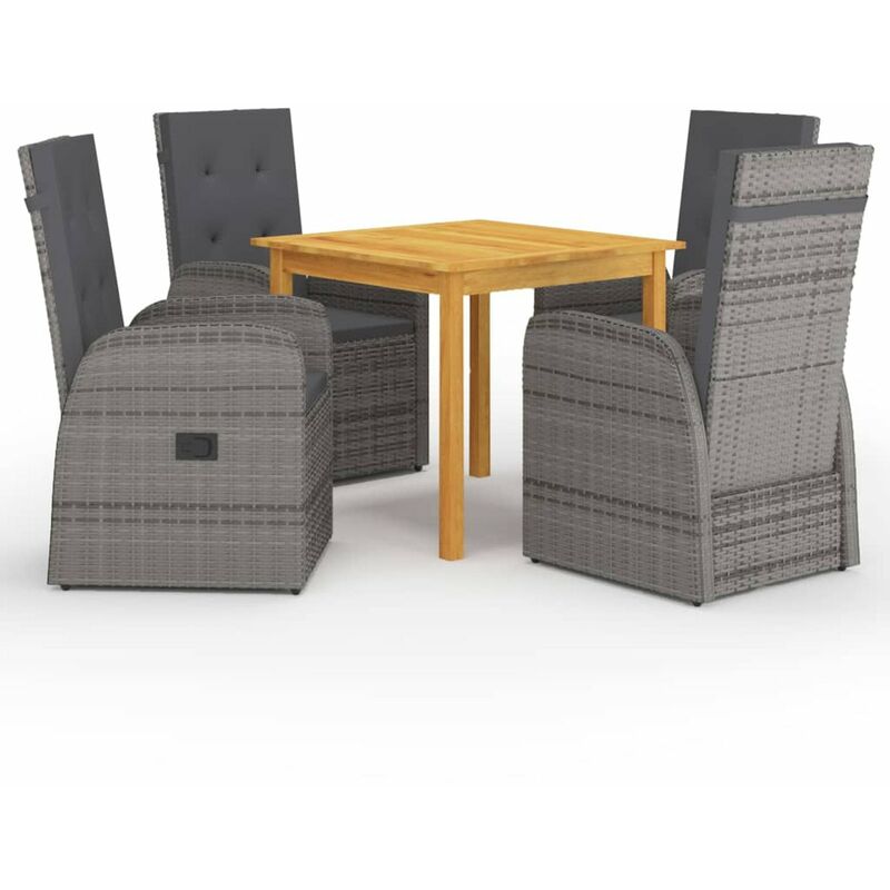 

Juego de comedor para jardin 5 piezas gris