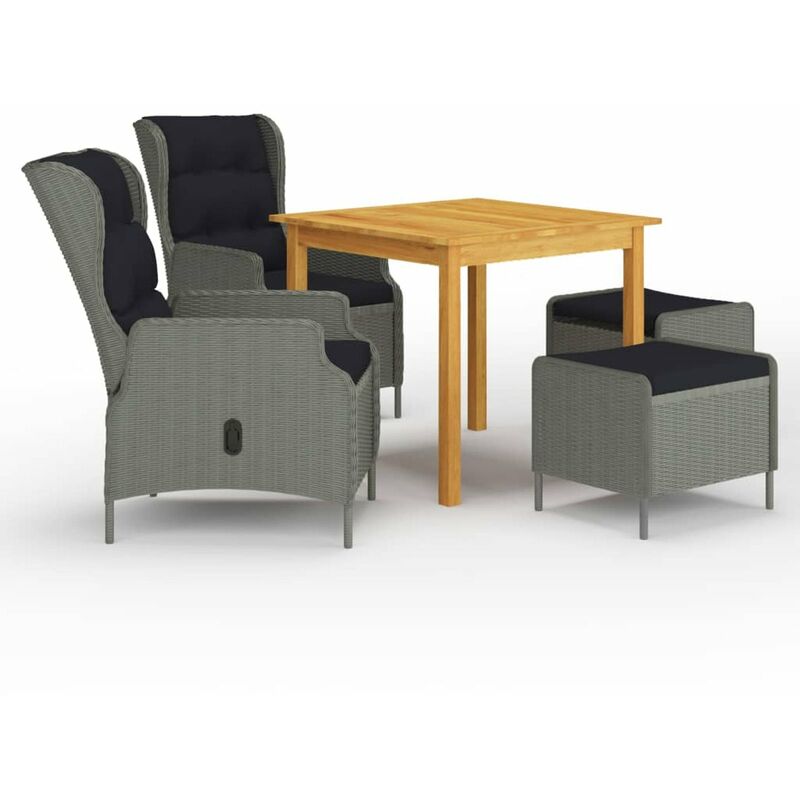 

Juego de comedor para jardin 5 piezas gris claro