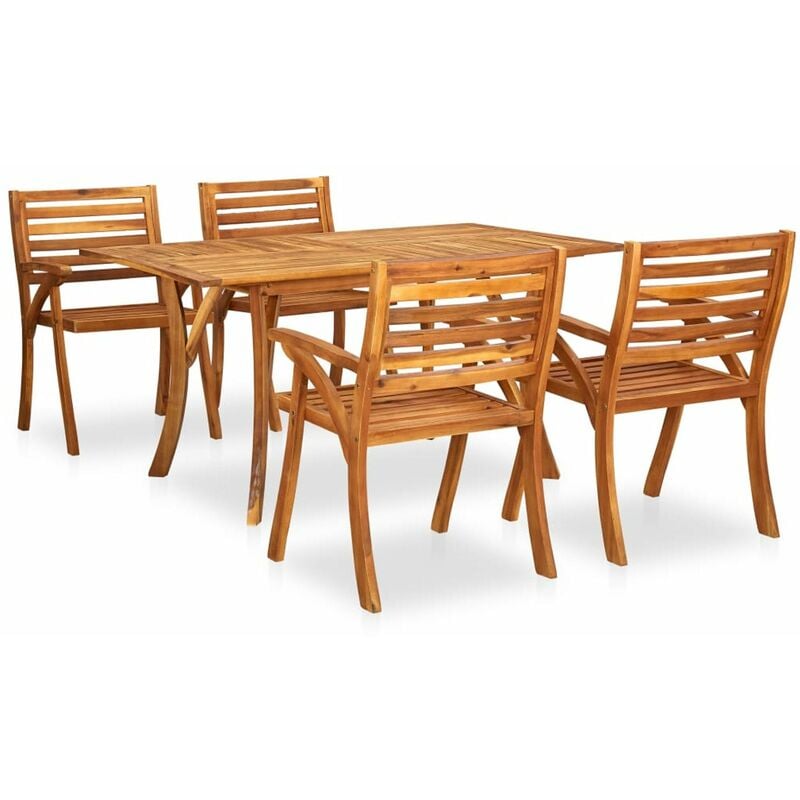 

Juego de comedor para jardin 5 piezas madera maciza de acacia