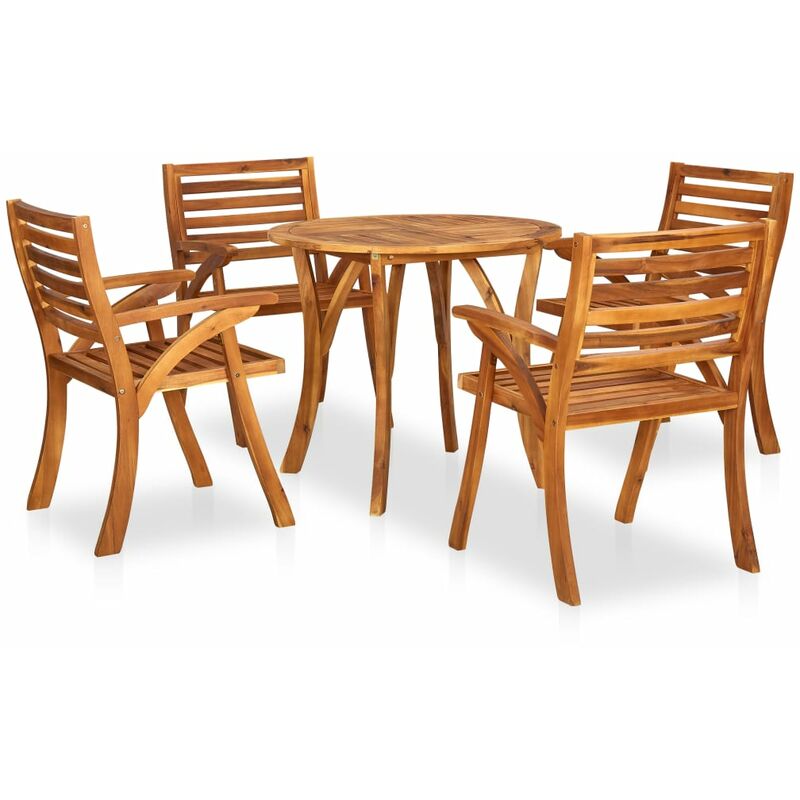 

Juego de comedor para jardín 5 piezas madera maciza de acacia