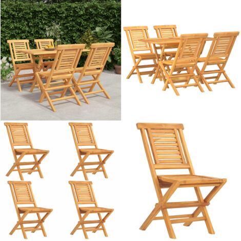 Juego de comedor para jardín 5 piezas madera maciza de teca - Juego de comedor - Mesa de jardín