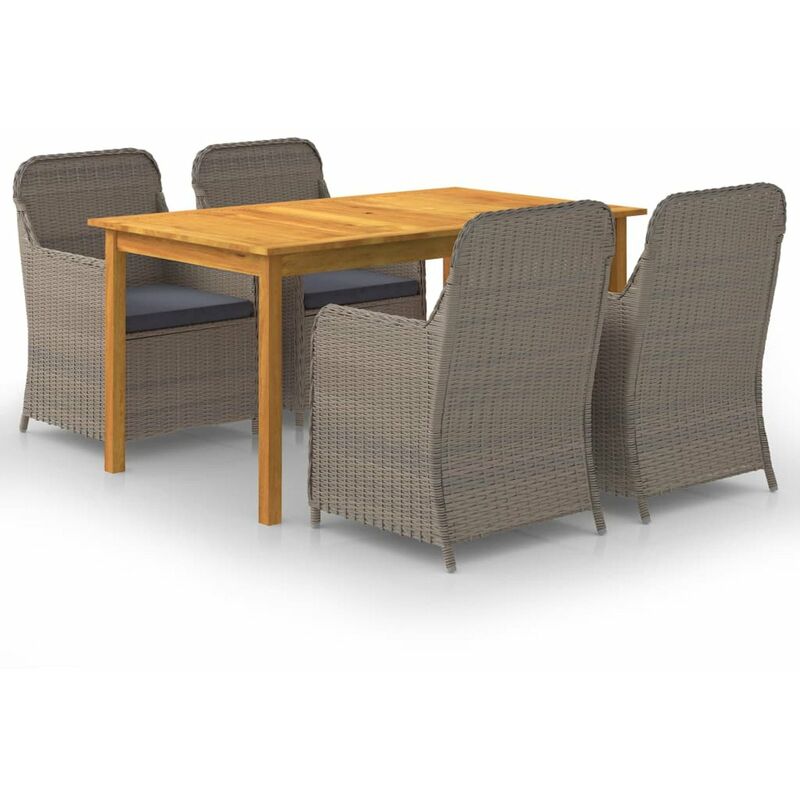 

Juego de comedor para jardin 5 piezas marron