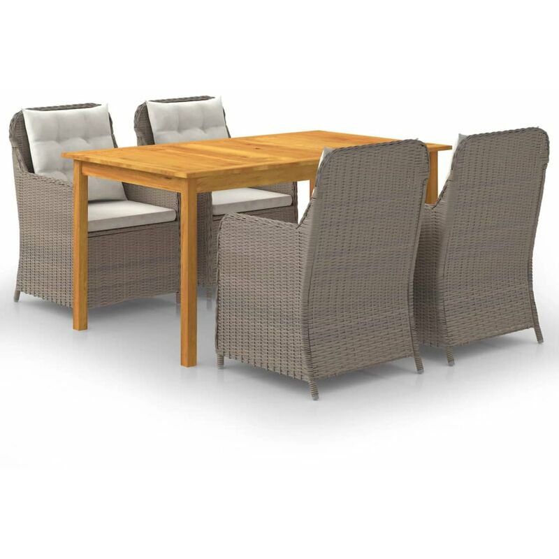 

Juego de comedor para jardin 5 piezas marron