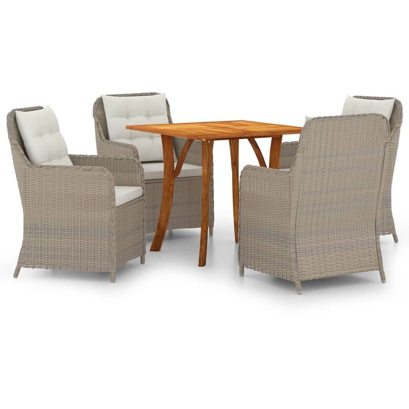 

Juego de comedor para jardín 5 piezas marrón