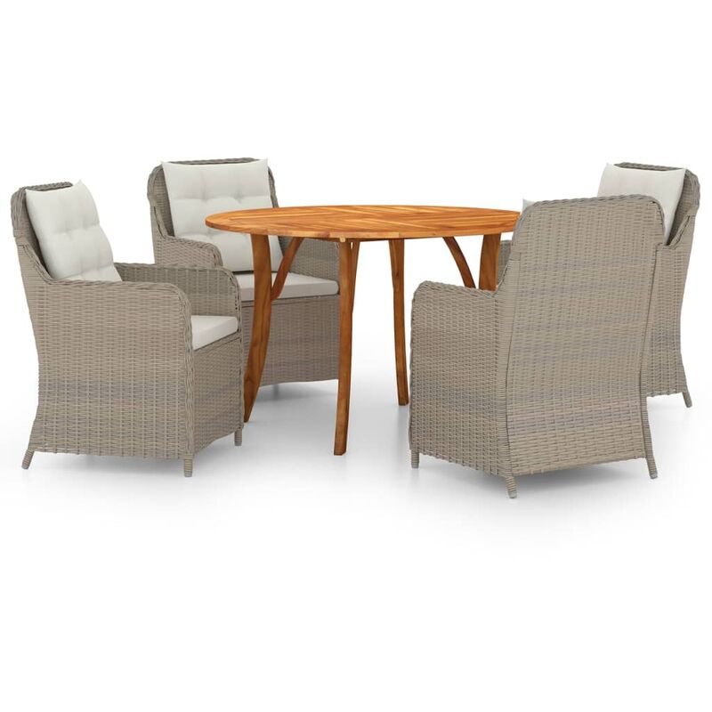 

Juego de comedor para jardín 5 piezas marrón