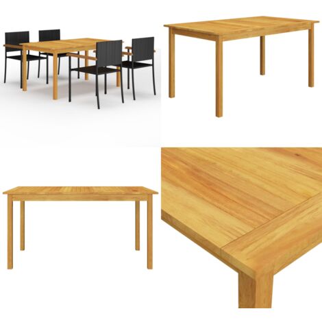Juego de comedor para jardín 5 piezas negro - Mesa de comedor - Sillas de comedor