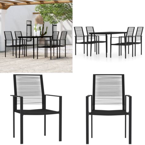 Juego de comedor para jardín 5 piezas negro - Mesa de jardín - Sillas de jardín
