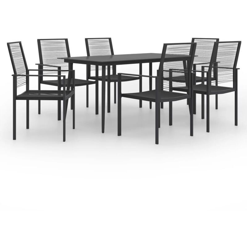 

BHD - Juego de comedor para jardín 7 piezas