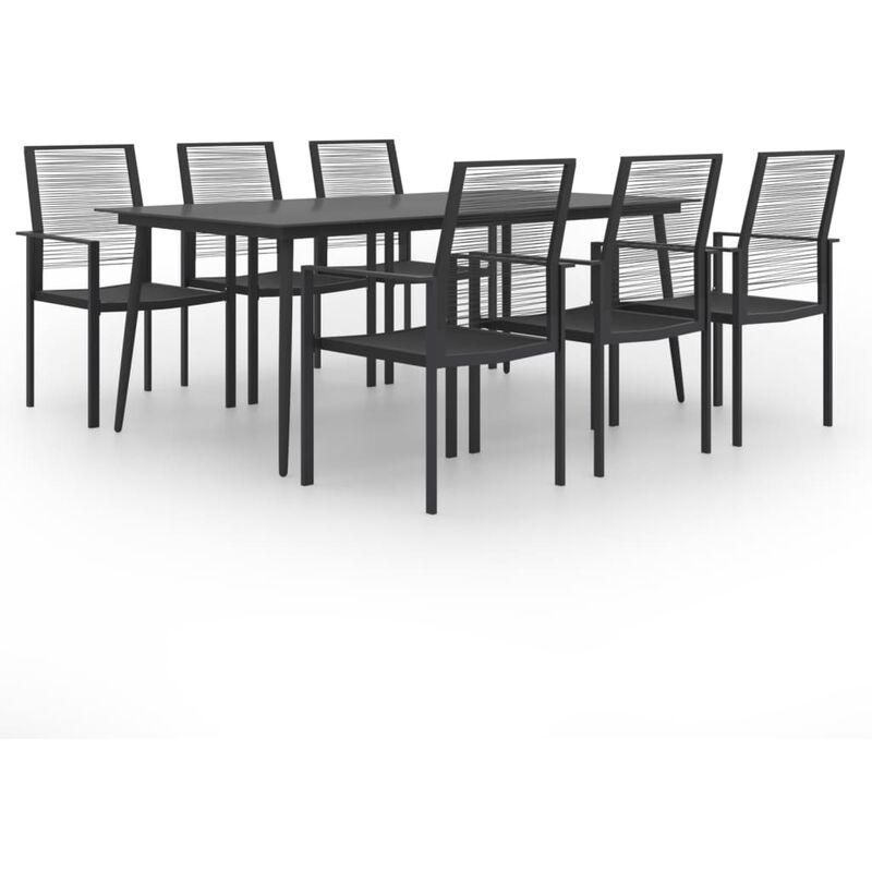 

BHD - Juego de comedor para jardín 7 piezas