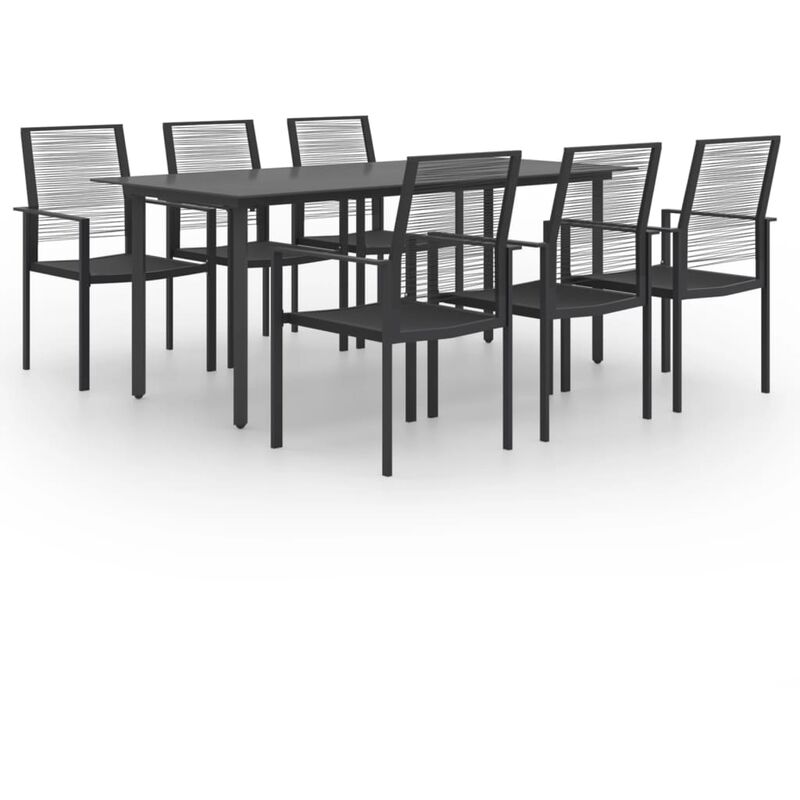 

BHD - Juego de comedor para jardín 7 piezas