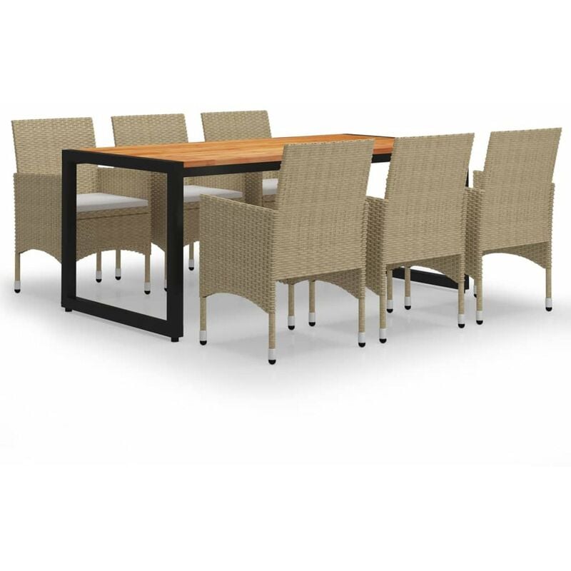 

Juego de comedor para jardin 7 piezas beige