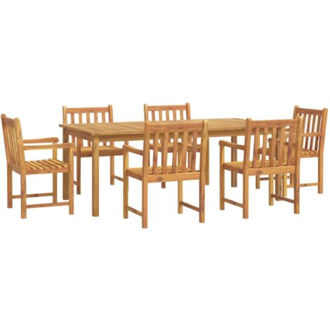 Juego de comedor para jardín 7 piezas madera maciza acacia vidaXL