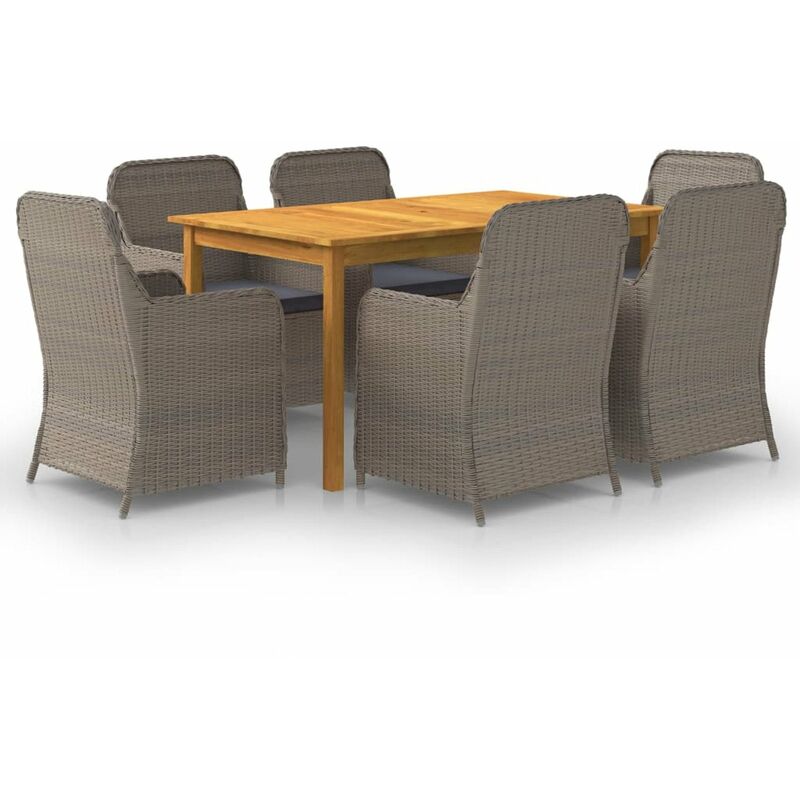 

Juego de comedor para jardin 7 piezas marron